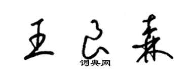 梁錦英王良森草書個性簽名怎么寫