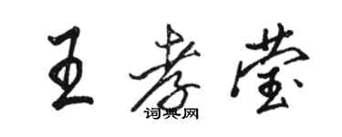 駱恆光王孝瑩行書個性簽名怎么寫