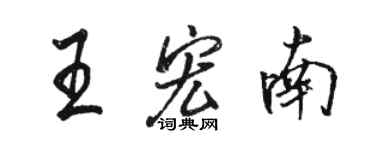 駱恆光王宏南行書個性簽名怎么寫
