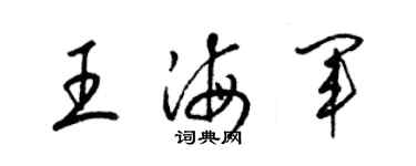 梁錦英王海軍草書個性簽名怎么寫