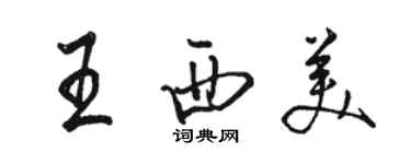 駱恆光王西美行書個性簽名怎么寫