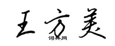 王正良王方美行書個性簽名怎么寫