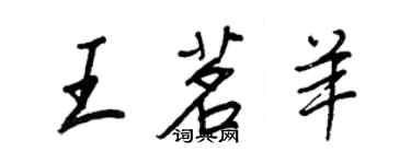 王正良王茗羊行書個性簽名怎么寫