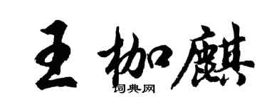 胡問遂王枷麒行書個性簽名怎么寫