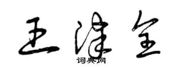 曾慶福王津全草書個性簽名怎么寫