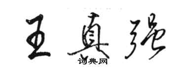 駱恆光王真強行書個性簽名怎么寫