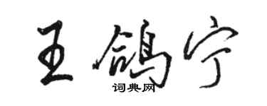 駱恆光王鴿寧行書個性簽名怎么寫