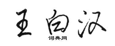 駱恆光王白漢行書個性簽名怎么寫