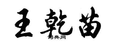 胡問遂王乾苗行書個性簽名怎么寫