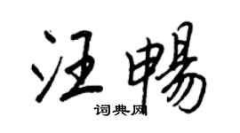 王正良汪暢行書個性簽名怎么寫
