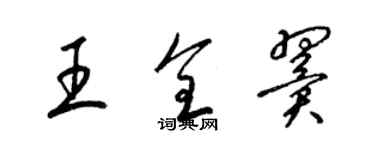 梁錦英王全翼草書個性簽名怎么寫