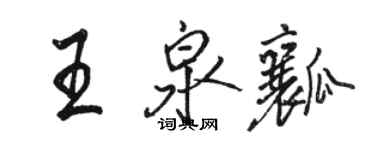 駱恆光王泉瓤行書個性簽名怎么寫