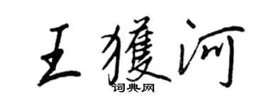 王正良王獲河行書個性簽名怎么寫