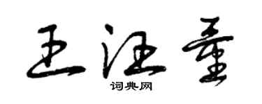 曾慶福王汪量草書個性簽名怎么寫