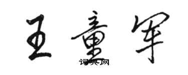 駱恆光王童軍行書個性簽名怎么寫