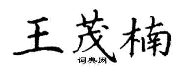 丁謙王茂楠楷書個性簽名怎么寫