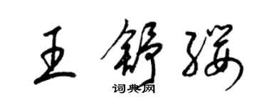 梁錦英王舒纓草書個性簽名怎么寫