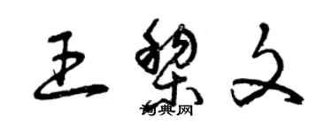 曾慶福王黎文草書個性簽名怎么寫