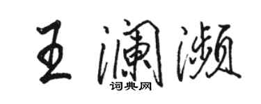 駱恆光王瀾瀕行書個性簽名怎么寫