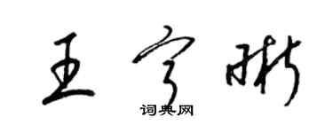 梁錦英王寧晰草書個性簽名怎么寫