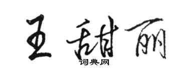 駱恆光王甜麗行書個性簽名怎么寫