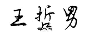 曾慶福王哲男行書個性簽名怎么寫