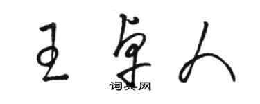 駱恆光王卓人草書個性簽名怎么寫