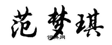 胡問遂范夢琪行書個性簽名怎么寫