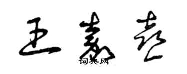 曾慶福王嘉喜草書個性簽名怎么寫