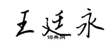王正良王廷永行書個性簽名怎么寫