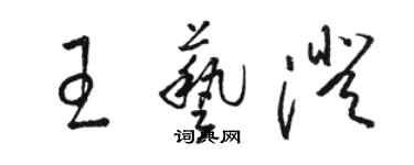 駱恆光王藝澄草書個性簽名怎么寫