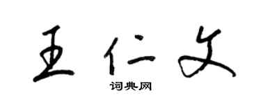 梁錦英王仁文草書個性簽名怎么寫