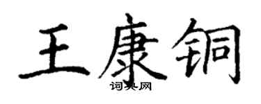 丁謙王康銅楷書個性簽名怎么寫