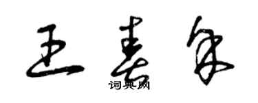 曾慶福王春余草書個性簽名怎么寫
