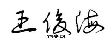 曾慶福王俊海草書個性簽名怎么寫