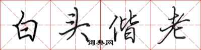 田英章白頭偕老行書怎么寫