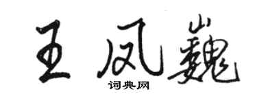 駱恆光王鳳巍行書個性簽名怎么寫