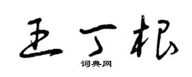 曾慶福王丁根草書個性簽名怎么寫
