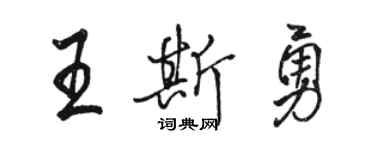 駱恆光王斯勇行書個性簽名怎么寫