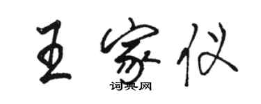 駱恆光王家儀行書個性簽名怎么寫