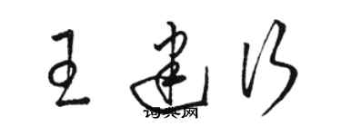 駱恆光王建行草書個性簽名怎么寫