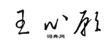 駱恆光王心愿草書個性簽名怎么寫