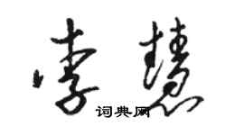 駱恆光李慧草書個性簽名怎么寫