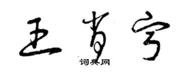 曾慶福王肖寧草書個性簽名怎么寫