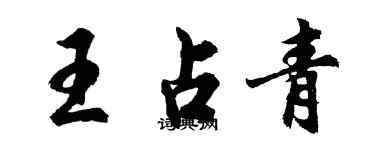 胡問遂王占青行書個性簽名怎么寫