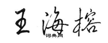 駱恆光王海榕行書個性簽名怎么寫