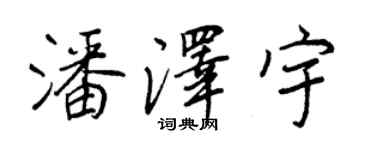 王正良潘澤宇行書個性簽名怎么寫