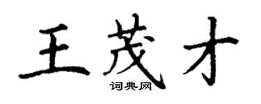 丁謙王茂才楷書個性簽名怎么寫