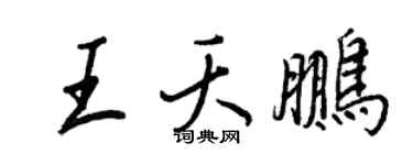 王正良王夭鵬行書個性簽名怎么寫