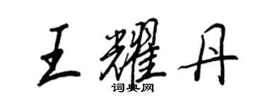 王正良王耀丹行書個性簽名怎么寫